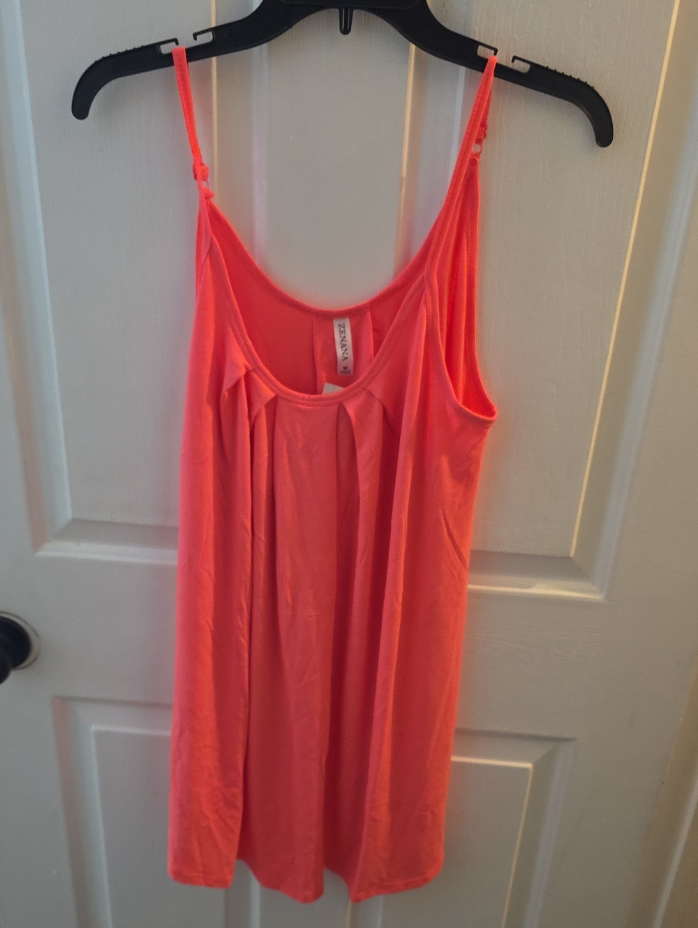 Zenana Outfitters Coral Pink Pleated Spaghetti Strap Camisole